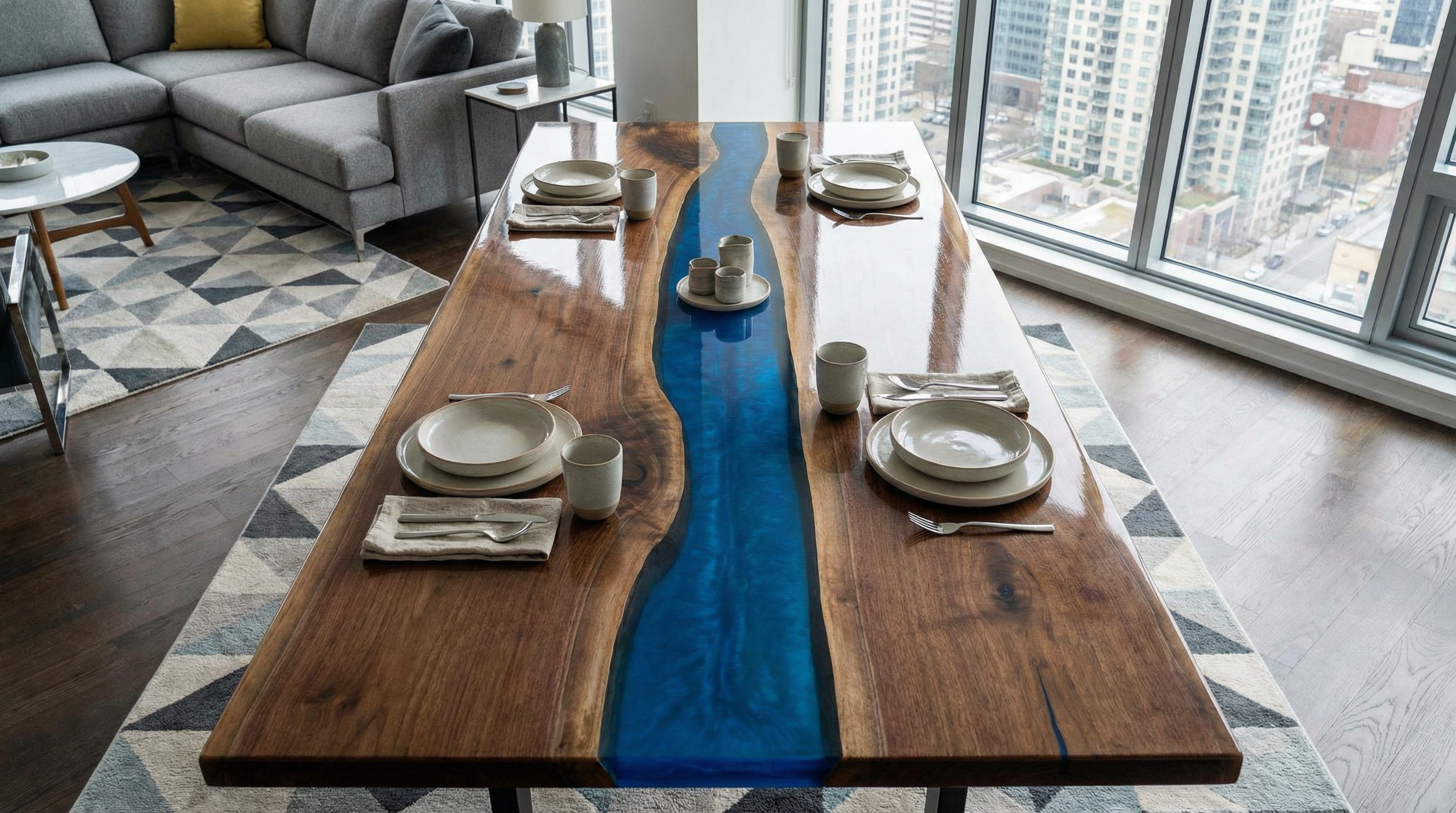 Mesa com Resina (River Table)